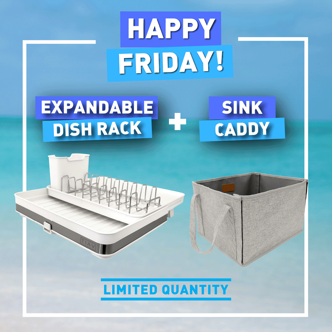 HAPPY FRIDAY - EXPANDABLE DISH RACK + SINK CADDY