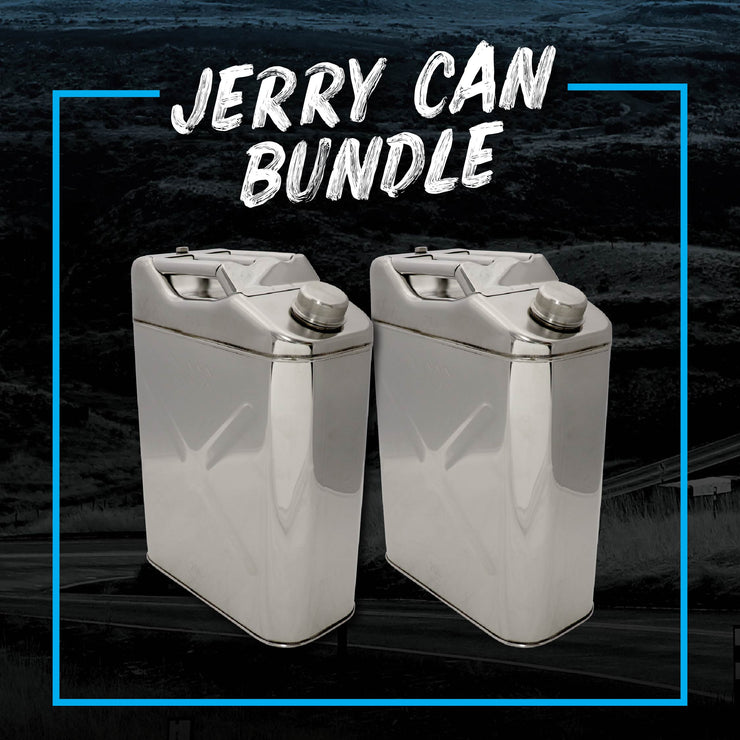 2 X 20L STAINLESS STEEL JERRY CAN