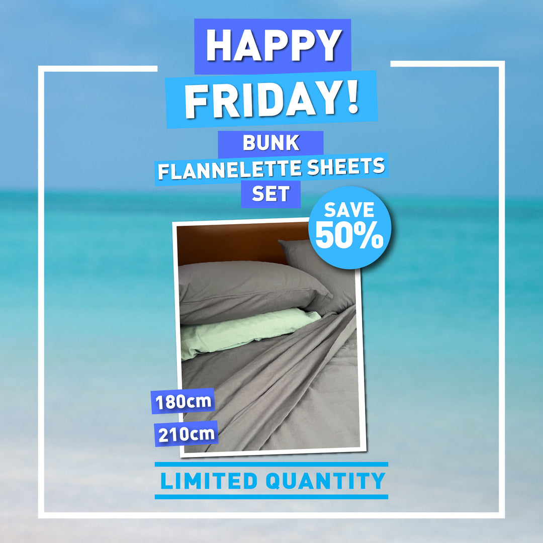 HAPPY FRIDAY - TIAV 2-IN-1 BUNK FLANNELETTE SHEET SET