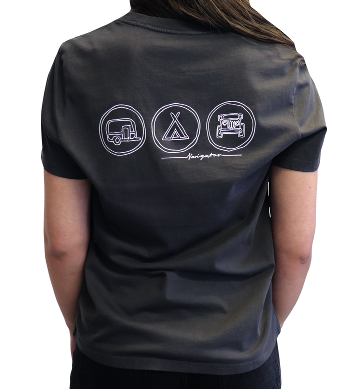 LADIES ICON TEE - FADED BLACK