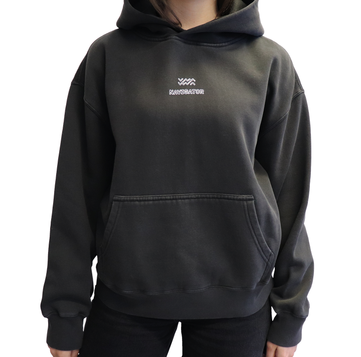 LADIES ICON HOODY - FADED BLACK