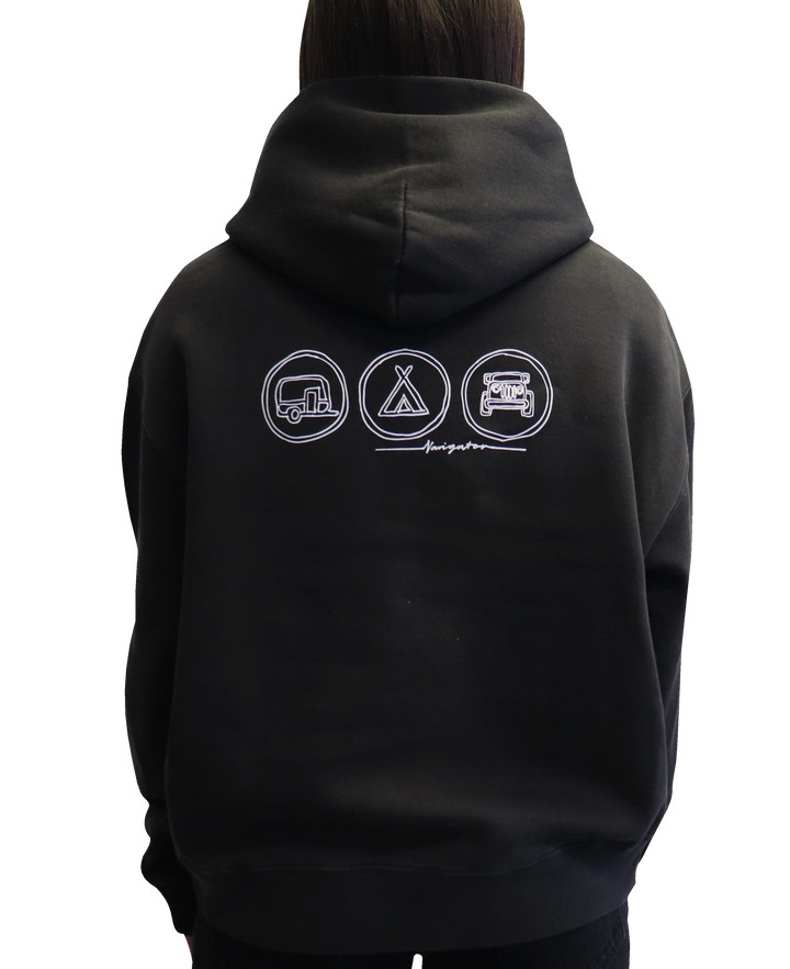 LADIES ICON HOODY - FADED BLACK