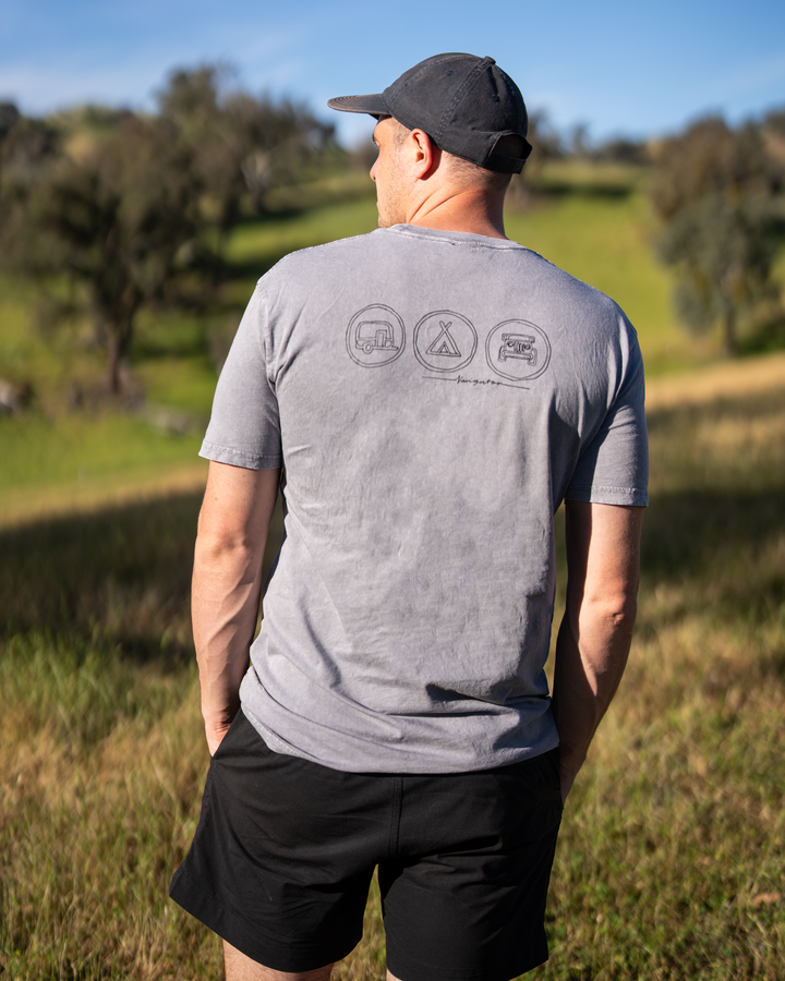 MENS ICON TEE - ASH STONE