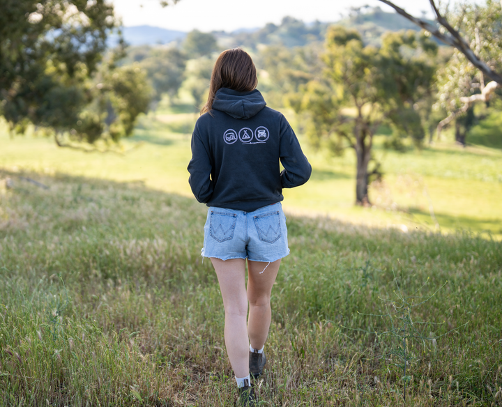 LADIES ICON HOODY - FADED BLACK