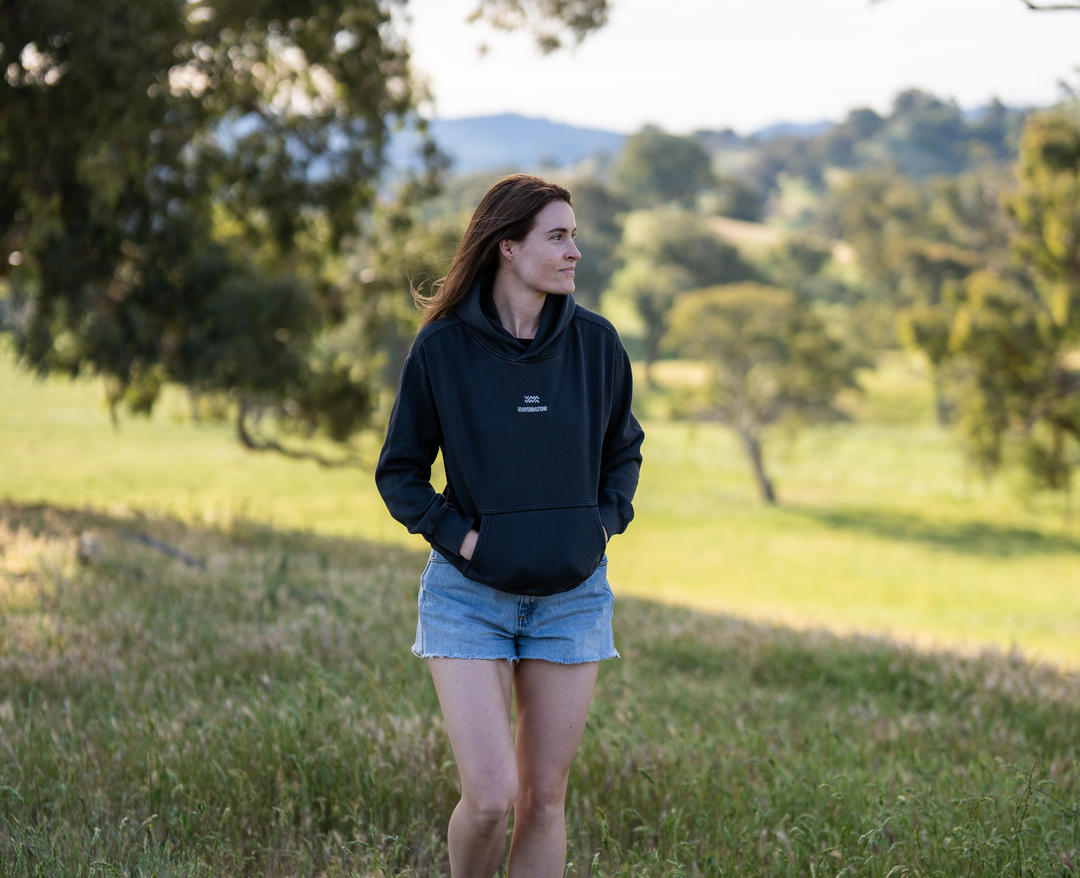 LADIES ICON HOODY - FADED BLACK